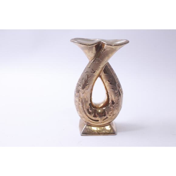 1950s, Savoy, Gold Plated, Vase, Curved, Double-horned, ~ 250407-WH 160 - Picture 1 of 3